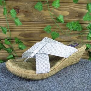 Zee‎ Alexis Women's Flip Flop Silver Synthetic Sz 39 Medium Used 2025